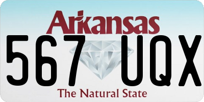 AR license plate 567UQX