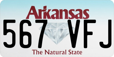 AR license plate 567VFJ
