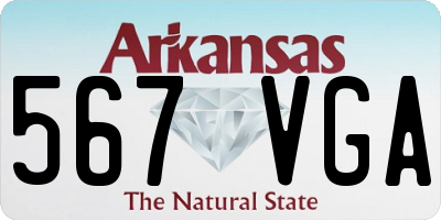 AR license plate 567VGA