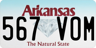 AR license plate 567VOM