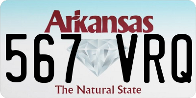 AR license plate 567VRQ
