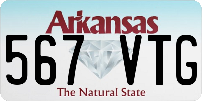 AR license plate 567VTG