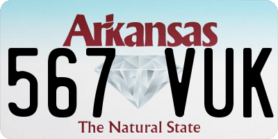 AR license plate 567VUK