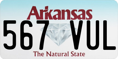 AR license plate 567VUL