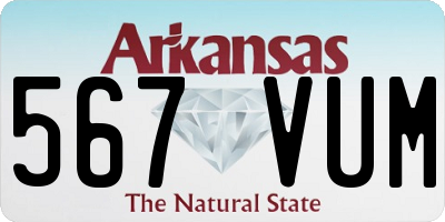 AR license plate 567VUM
