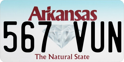 AR license plate 567VUN