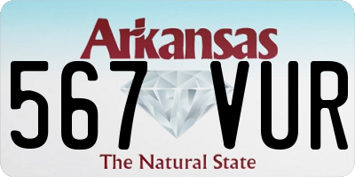 AR license plate 567VUR