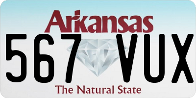 AR license plate 567VUX