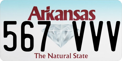 AR license plate 567VVV