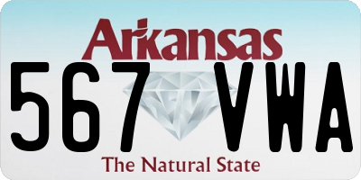 AR license plate 567VWA