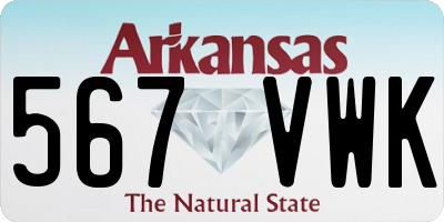 AR license plate 567VWK