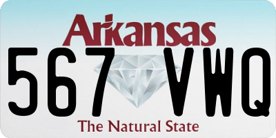 AR license plate 567VWQ