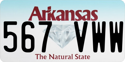 AR license plate 567VWW