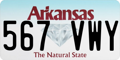 AR license plate 567VWY