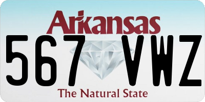 AR license plate 567VWZ