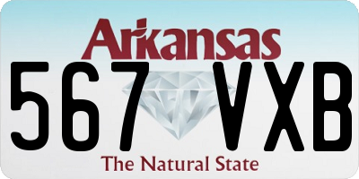 AR license plate 567VXB
