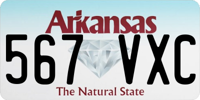 AR license plate 567VXC