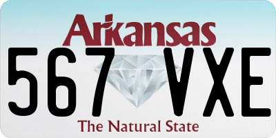 AR license plate 567VXE