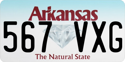 AR license plate 567VXG