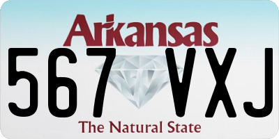 AR license plate 567VXJ