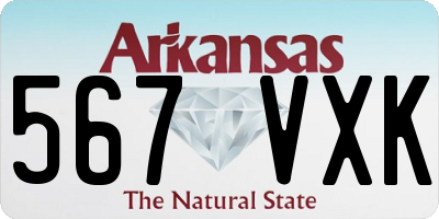AR license plate 567VXK