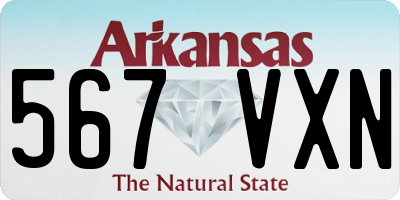 AR license plate 567VXN