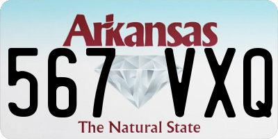 AR license plate 567VXQ