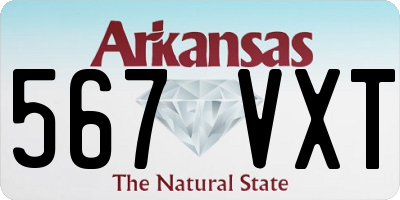 AR license plate 567VXT