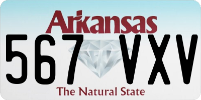AR license plate 567VXV