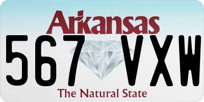 AR license plate 567VXW