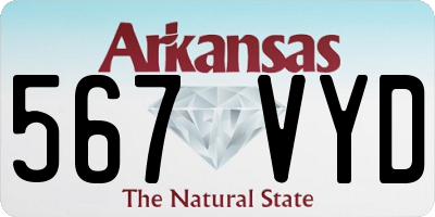 AR license plate 567VYD