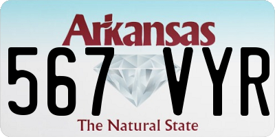 AR license plate 567VYR