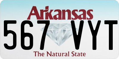 AR license plate 567VYT