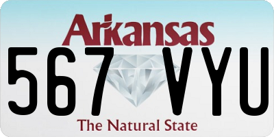 AR license plate 567VYU