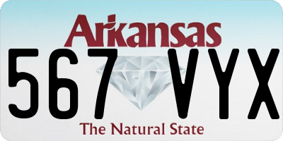 AR license plate 567VYX