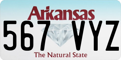 AR license plate 567VYZ