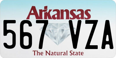 AR license plate 567VZA