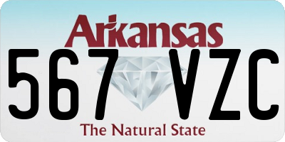 AR license plate 567VZC