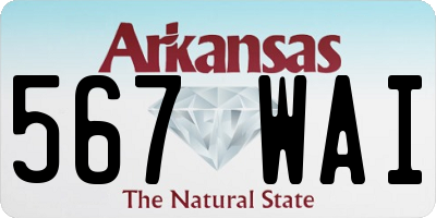 AR license plate 567WAI