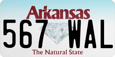 AR license plate 567WAL