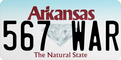 AR license plate 567WAR