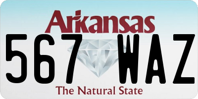 AR license plate 567WAZ