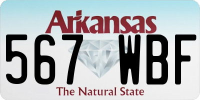 AR license plate 567WBF