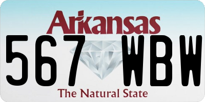 AR license plate 567WBW