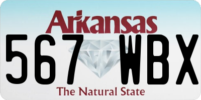 AR license plate 567WBX