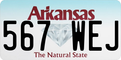 AR license plate 567WEJ