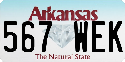 AR license plate 567WEK