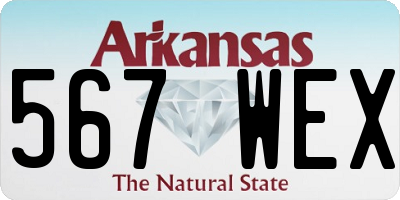AR license plate 567WEX