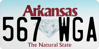 AR license plate 567WGA