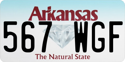 AR license plate 567WGF